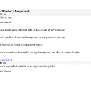 PSYC 370 - Chapter 1 Assignment
