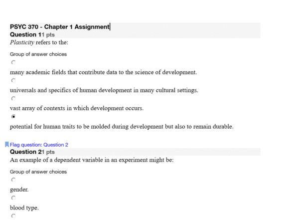PSYC 370 - Chapter 1 Assignment