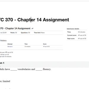 PSYC 370 - Chapter 14 Assignment