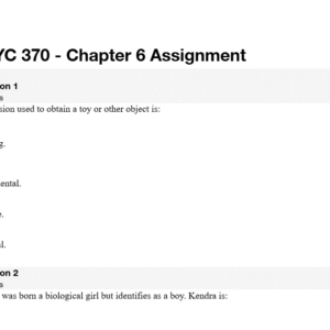 PSYC 370 - Chapter 6 Assignment