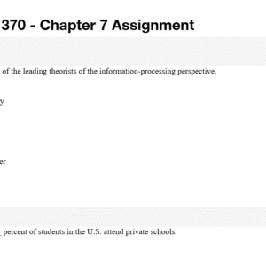 PSYC 370 - Chapter 7 Assignment