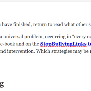 PSYC 370 Discussion Bullying