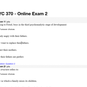 PSYC 370 - Online Exam 2