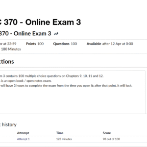 PSYC 370 - Online Exam 3